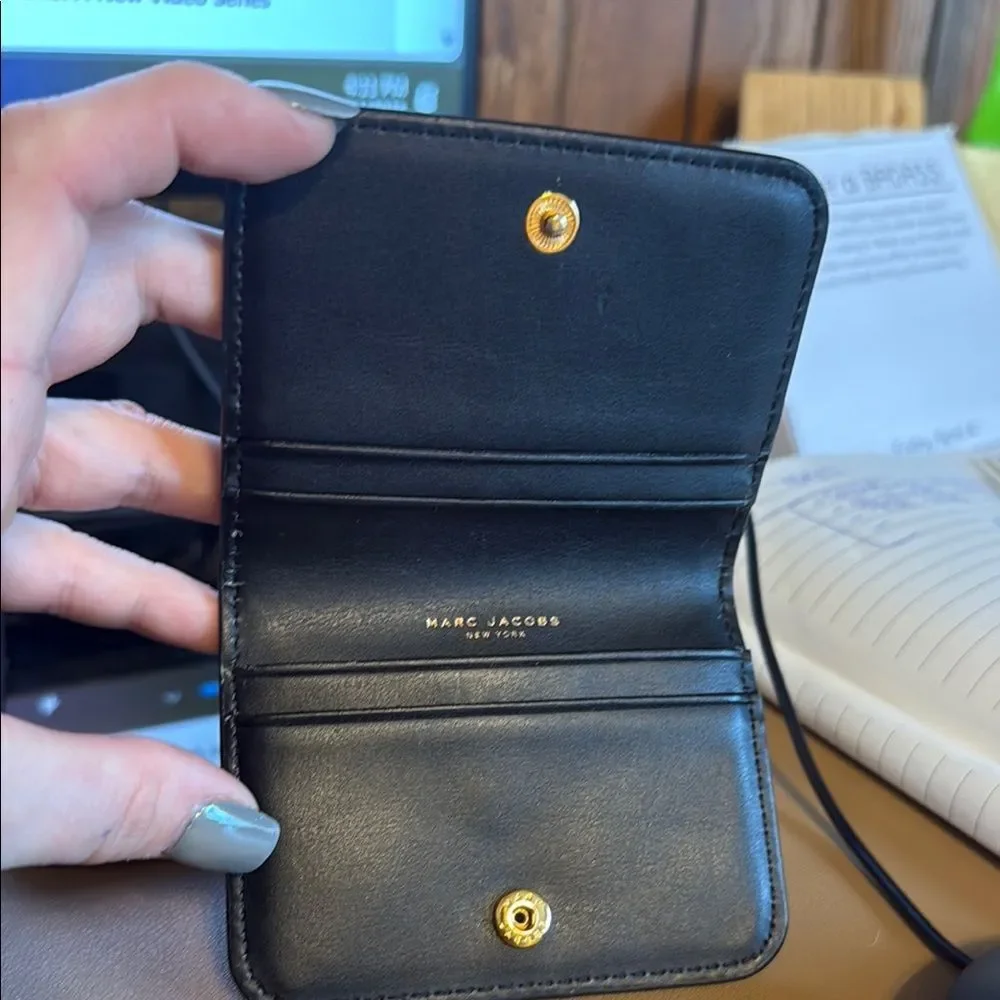 Marc Jacobs Black Saffiano Leather Card Wallet